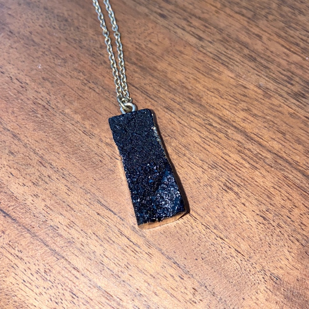 Black geode necklace